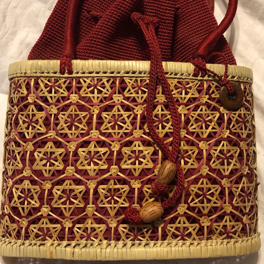 The Sak Originals Red Bamboo Basket Bag